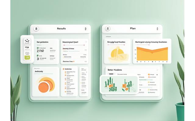 Representative user interface showing personalized health data and lifestyle recommendations for an adult 35+